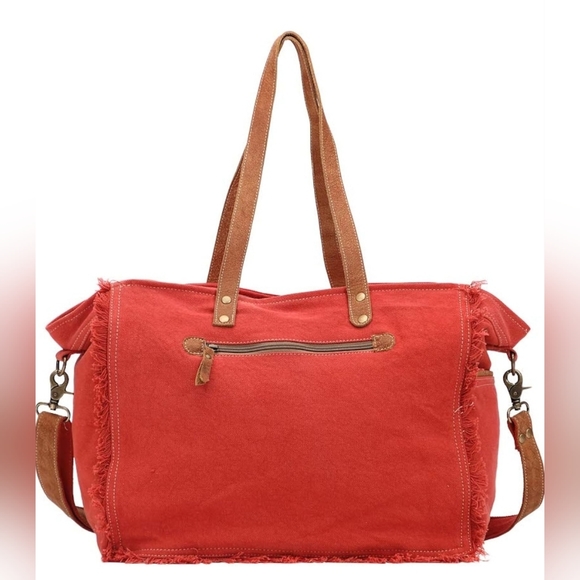 ☆HP☆NWT Myra Bag Carmine Upcycled Weekender S-1437 - Picture 3 of 6